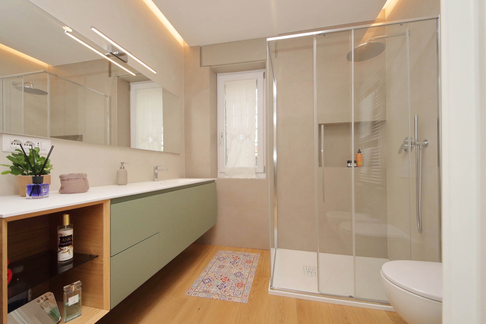 Bagno principale appartamento Roma 120mq dopo ristrutturazione